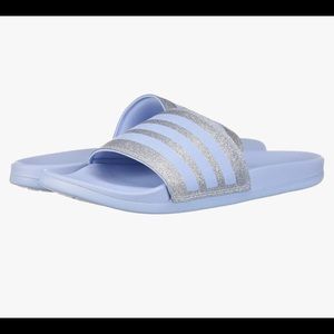 Adidas Adilette Comfort Slides Glitter/Blue 10